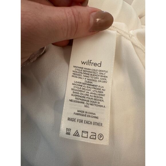 Aritzia Wilfred White Smocked Chiffon Mini Dress Size XL - Picture 5 of 6